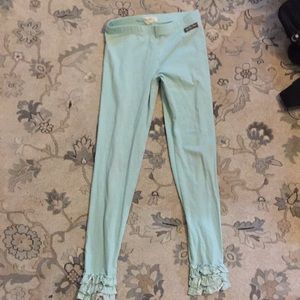 Girls Matilda Jane blue ruffle leggings size 10